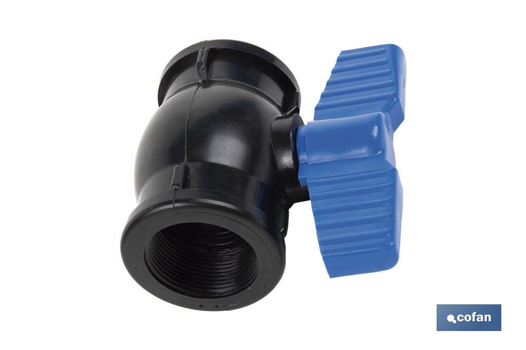 VÁLVULA DE BOLA ROSCA H-H PP PN16 1 1/2 X 1 1/2