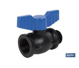 VÁLVULA DE BOLA ROSCA M-H PP PN16 1/2 X 1/2