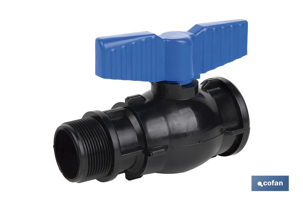 VÁLVULA DE BOLA ROSCA M-H PP PN16 1/2 X 1/2