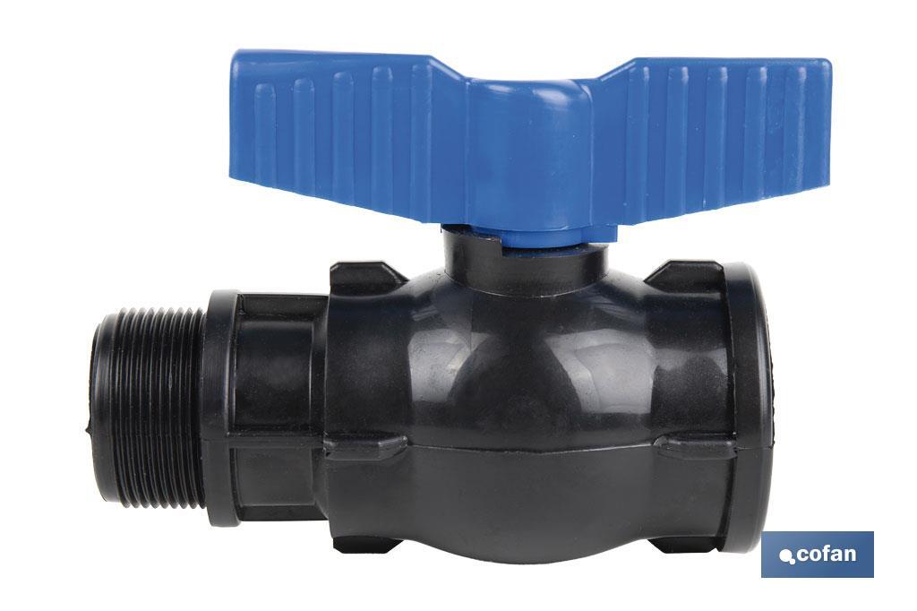 VÁLVULA DE BOLA ROSCA M-H PP PN16 1/2 X 1/2