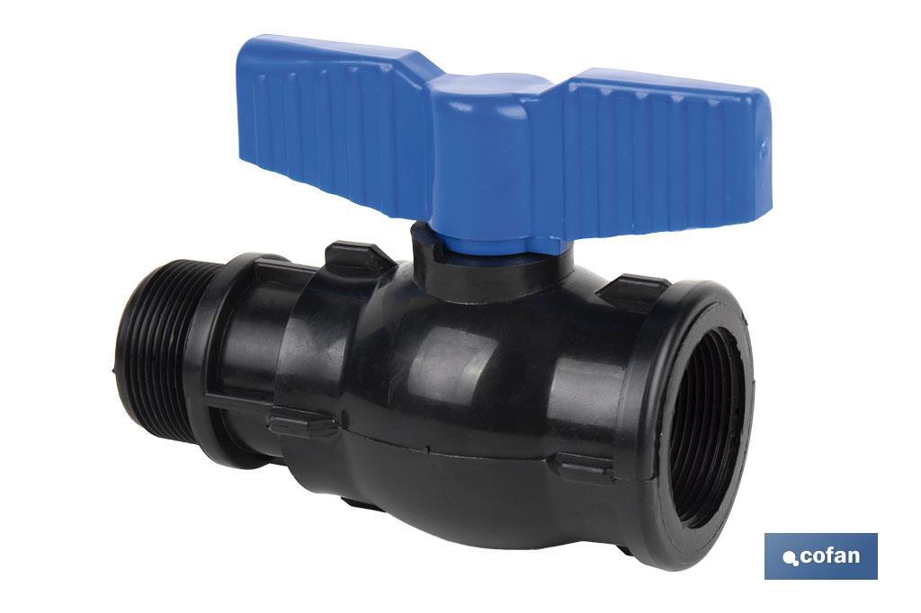 VÁLVULA DE BOLA ROSCA M-H PP PN16 1 1/2 X 1 1/2