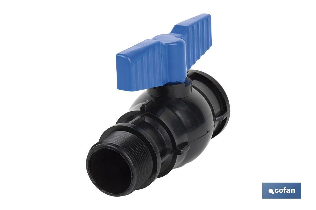 VÁLVULA DE BOLA ROSCA M-H PP PN16 1 1/2 X 1 1/2