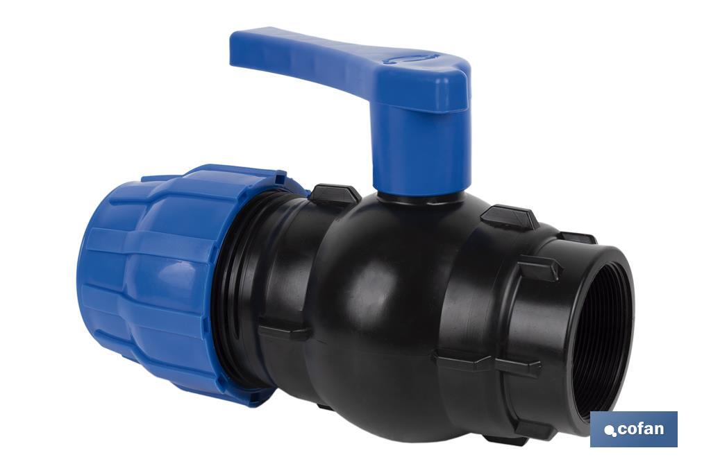 ENLACE VÁLVULA DE BOLA ROSCA HEMBRA PP PN16 20 X 1/2