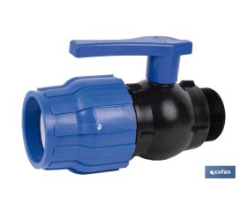 ENLACE VÁLVULA DE BOLA ROSCA MACHO PP PN16 75 X 2 1/2