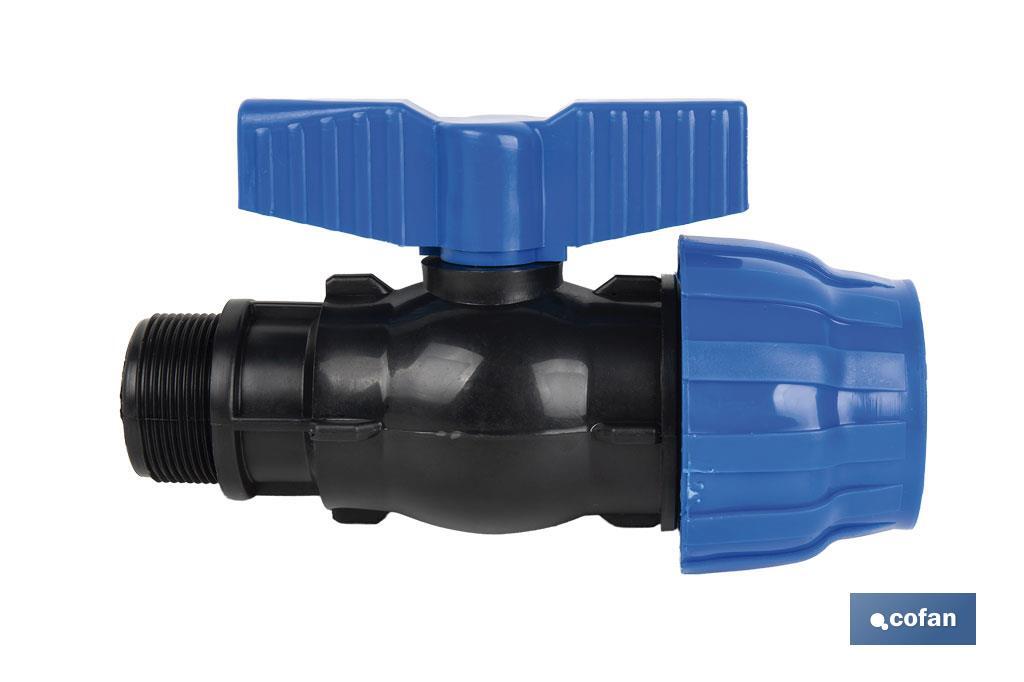 ENLACE VÁLVULA DE BOLA ROSCA MACHO PP PN16 20 X 1/2