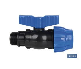ENLACE VÁLVULA DE BOLA ROSCA MACHO PP PN16 75 X 2 1/2