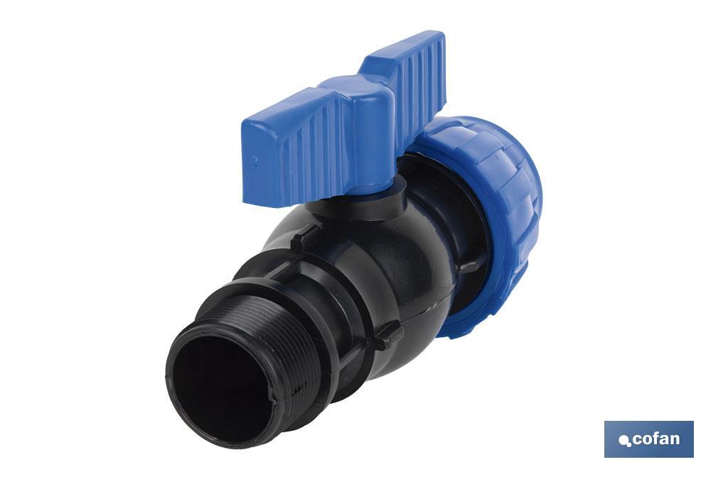 ENLACE VÁLVULA DE BOLA ROSCA MACHO PP PN16 50 X 1 1/2