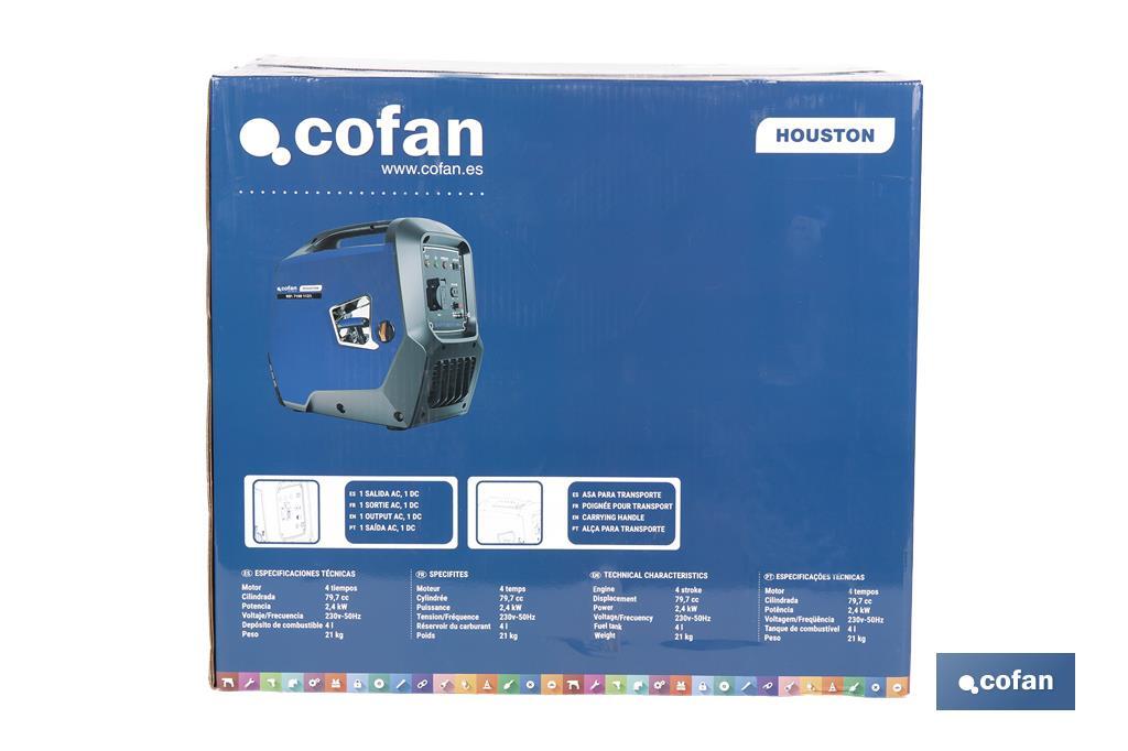 GENERADOR INVERTER MODELO HOUSTON 79 CC 2,4 Kw 1 SALIDA AC 1 DC