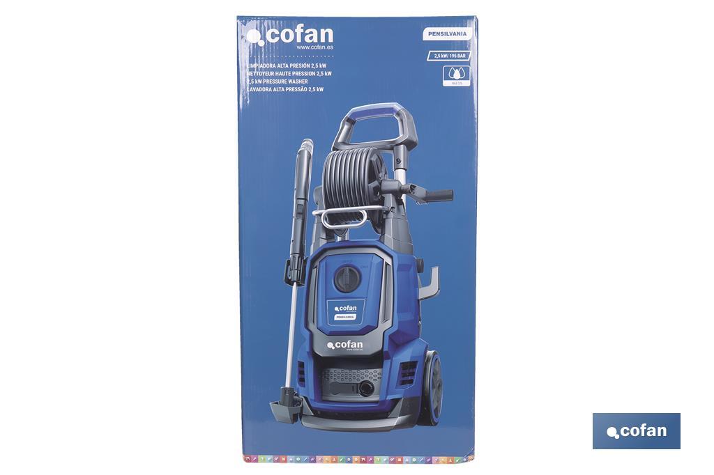 LIMPIADORA ALTA PRESIÓN MODELO PENSILVANIA 2,5 Kw 8 M MANGUERA CON DEVANADERA