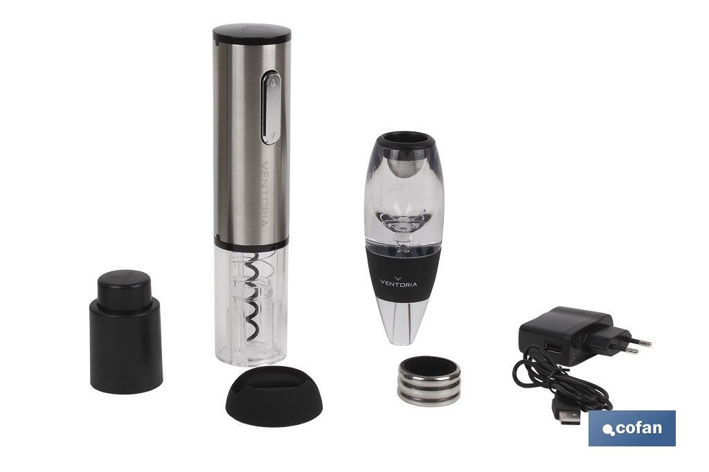 SET CATA VINO+SACACORCHOS ELECTRIC MODELO SYRAH