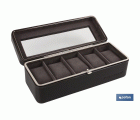 CAJA GUARDA RELOJES 5 UDS PIEL NEGRA