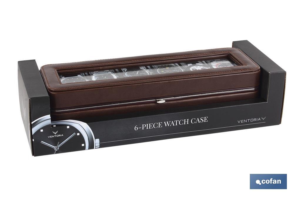 CAJA GUARDA RELOJES 5 UDS PIEL NEGRA