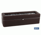CAJA GUARDA RELOJES 5 UDS PIEL NEGRA