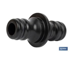 Conector doble para mangueras de jardín | Rosca macho para empalmes | Polietileno | Rápido de instalar
