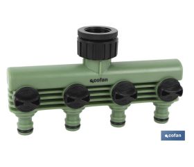 COLECTOR DE RIEGO 4 SALIDAS AJUSTABLES