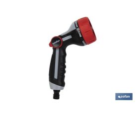Pistola de riego con 7 modos de flujo y control del caudal con el pulgar