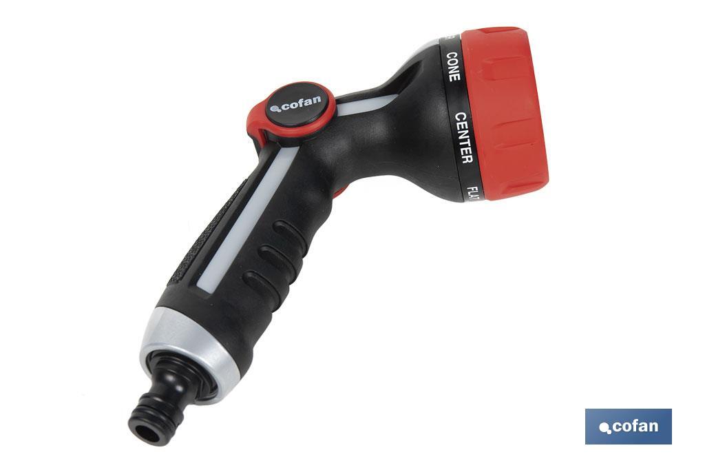 PISTOLA DE RIEGO 7 POSICIONES CON CONTROL DE CAUDAL EN EL PULGAR