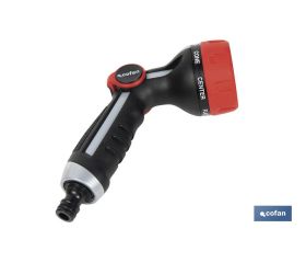 PISTOLA DE RIEGO 7 POSICIONES CON CONTROL DE CAUDAL EN EL PULGAR