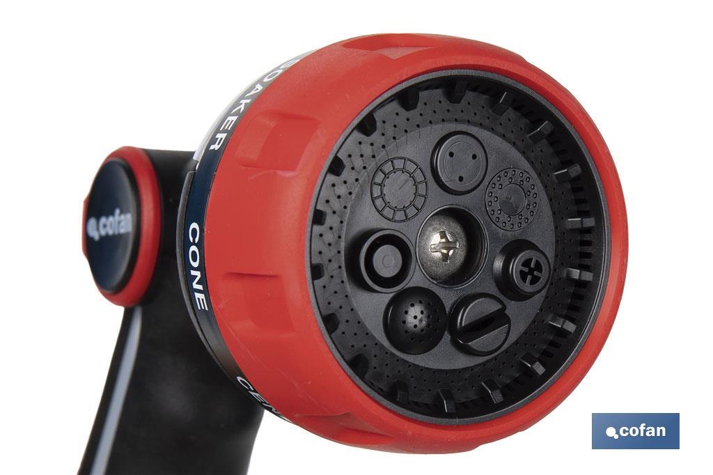 PISTOLA DE RIEGO 7 POSICIONES CON CONTROL DE CAUDAL EN EL PULGAR