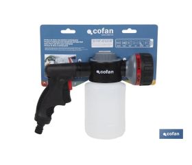 PISTOLA DE RIEGO 6 POSICIONES CON DEPÓSITO DISPENSADOR