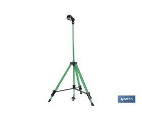 Ducha de jardín con trípode | Altura regulable | 2 funciones: ducha y nebulización | Conector universal incluido | Altura máxima: 162 cm