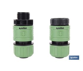 Racor reparador de mangueras de jardín | Conector de ABS | Resistente a UV | Conexión rápida y sencilla | Enlace reparador de 1 Ø25 mm
