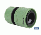 Conector de manguera | Material: ABS | Resistente y duradero | Fácil instalación | Adecuado para mangueras de Ø25 mm | Medidas: Ø5 x 8 cm