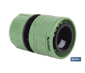 Conector de manguera | Material: ABS | Resistente y duradero | Fácil instalación | Adecuado para mangueras de Ø25 mm | Medidas: Ø5 x 8 cm