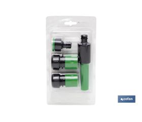 KIT MANGUERA FLEXOLÁTEX TRANSL. 15 MM (5/8) 20 M CON ACCESORIOS