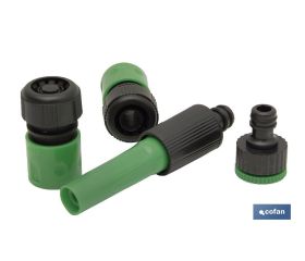 KIT MANGUERA FLEXOLÁTEX TRANSL. 15 MM (5/8) 20 M CON ACCESORIOS