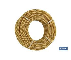 Rollo de tubo en espiral | Color amarillo | Fabricado en PVC Plastificado