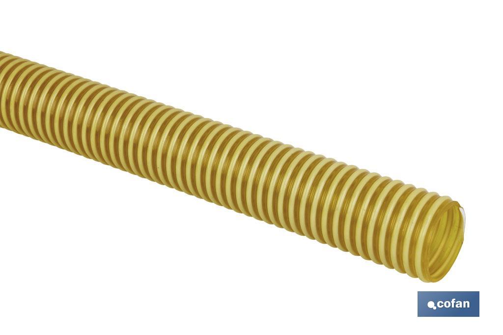 ROLLO DE TUBO DE ASPIRACION ESPIRAL AMARILLO Ø75mm 25m