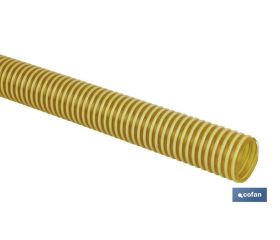 ROLLO DE TUBO DE ASPIRACION ESPIRAL AMARILLO Ø75mm 25m