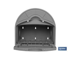 SOPORTE PARED PARA MANGUERA CON CAJÓN