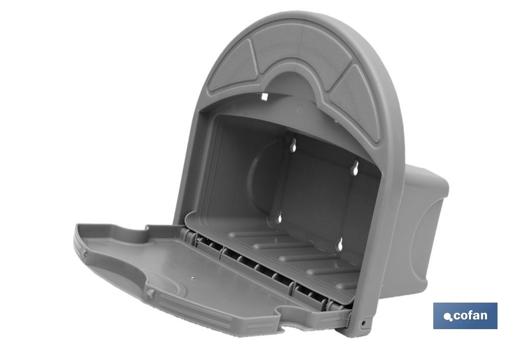 SOPORTE PARED PARA MANGUERA CON CAJÓN