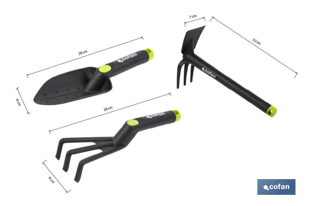 KIT DE HERRAMIENTAS PARA JARDINERÍA NYLON 3 PCS