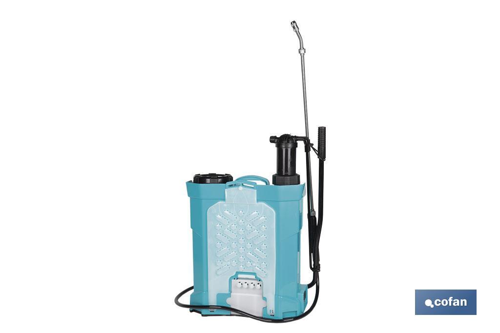 PULVERIZADOR DE ESPALDA 16 L DUAL - ELÉCTRICO/MANUAL LI-ION 12 V 8.0 AH