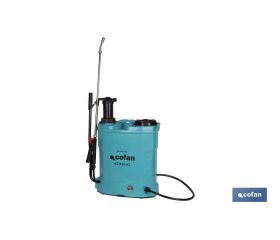 PULVERIZADOR DE ESPALDA 16 L DUAL - ELÉCTRICO/MANUAL LI-ION 12 V 8.0 AH