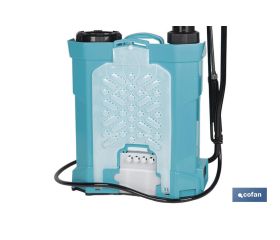 PULVERIZADOR DE ESPALDA 16 L DUAL - ELÉCTRICO/MANUAL LI-ION 12 V 8.0 AH