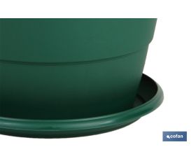 MACETA VERDE MODELO GARDENIA 25X20.5+ PLATO21cm venta unitaria