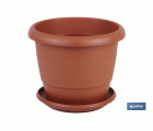 Maceta redonda con plato | Especial para platas y flores | Perfecta para colocar en exterior e interior