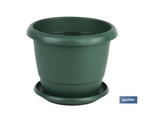 Maceta redonda con plato | Especial para platas y flores | Perfecta para colocar en exterior e interior