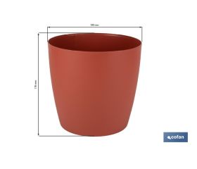 MACETA CAMELIA DE COLOR ARCILLA 14 X 13,8 CM venta unitaria