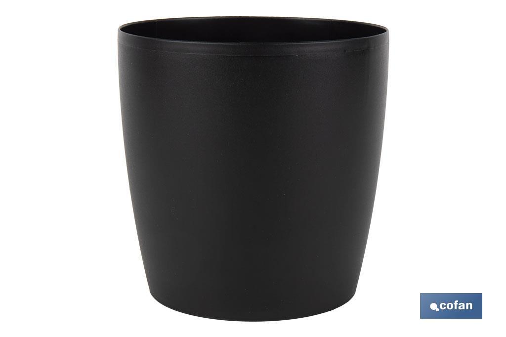MACETA CAMELIA  DE COLOR NEGRO 14 X 13,8 CM