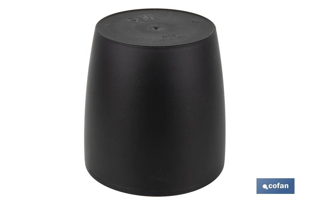 MACETA CAMELIA  DE COLOR NEGRO 14 X 13,8 CM