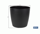 MACETA CAMELIA  DE COLOR NEGRO 14 X 13,8 CM
