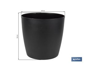 MACETA CAMELIA DE  COLOR NEGRO 30 X 28 CM venta unitaria