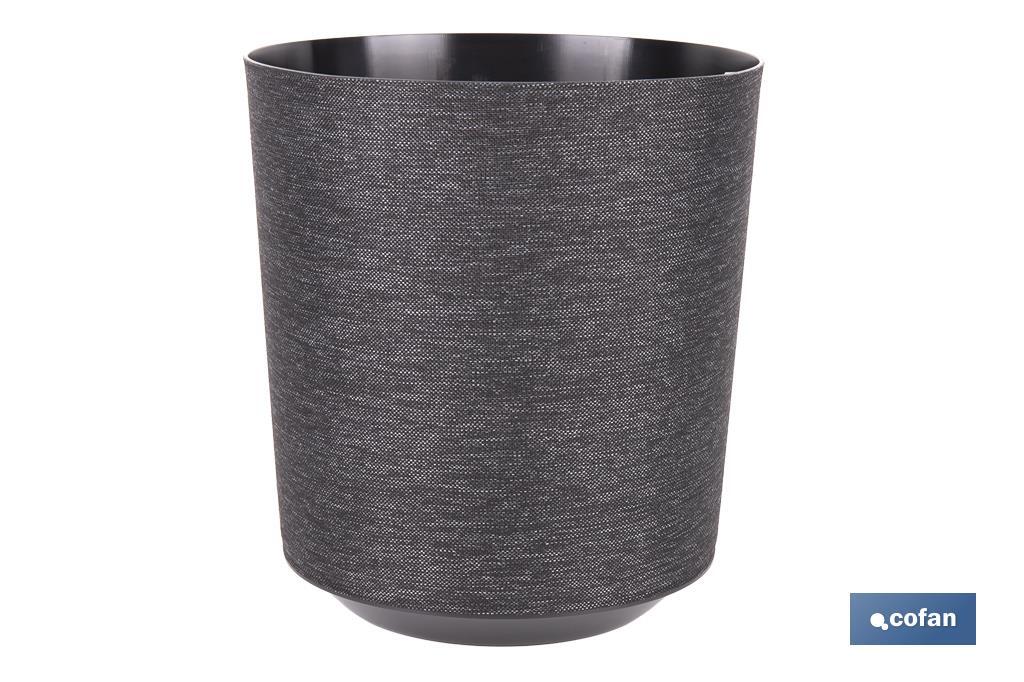 MACETA O MACETERO GAMA TEXTIL COLOR NEGRO PP Ø 285 X 316 MM 16 L VENTA UNITARIA