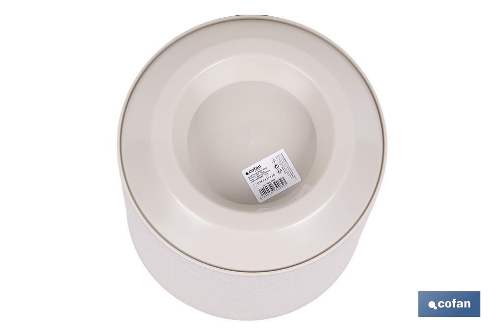 MACETA O MACETERO GAMA TEXTIL COLOR BEIGE PP Ø 254 X 269 MM 10,5 L VENTA UNITARIA