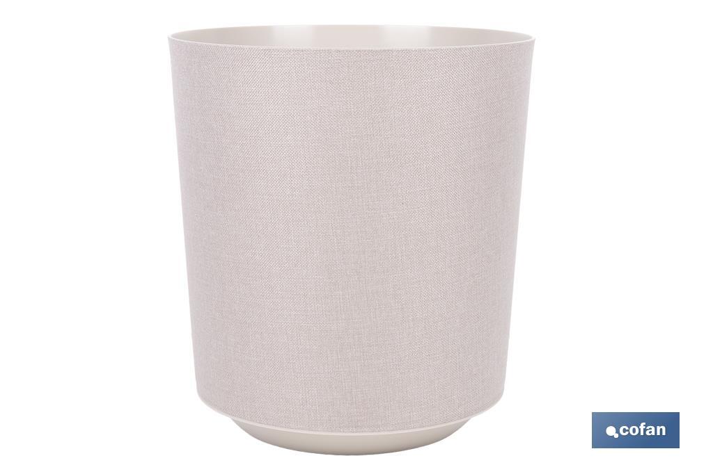 MACETA O MACETERO GAMA TEXTIL COLOR BEIGE PP Ø 285 X 316 MM 16 L VENTA UNITARIA